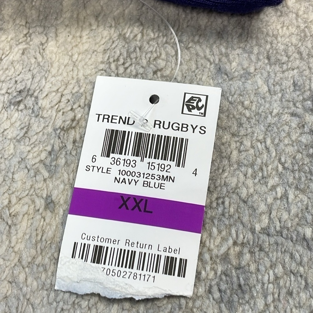NWT Club Room Colorblock Rugby Polo Shirt Long Sleeve Navy Blue White Sz XXL - Picture 8 of 10